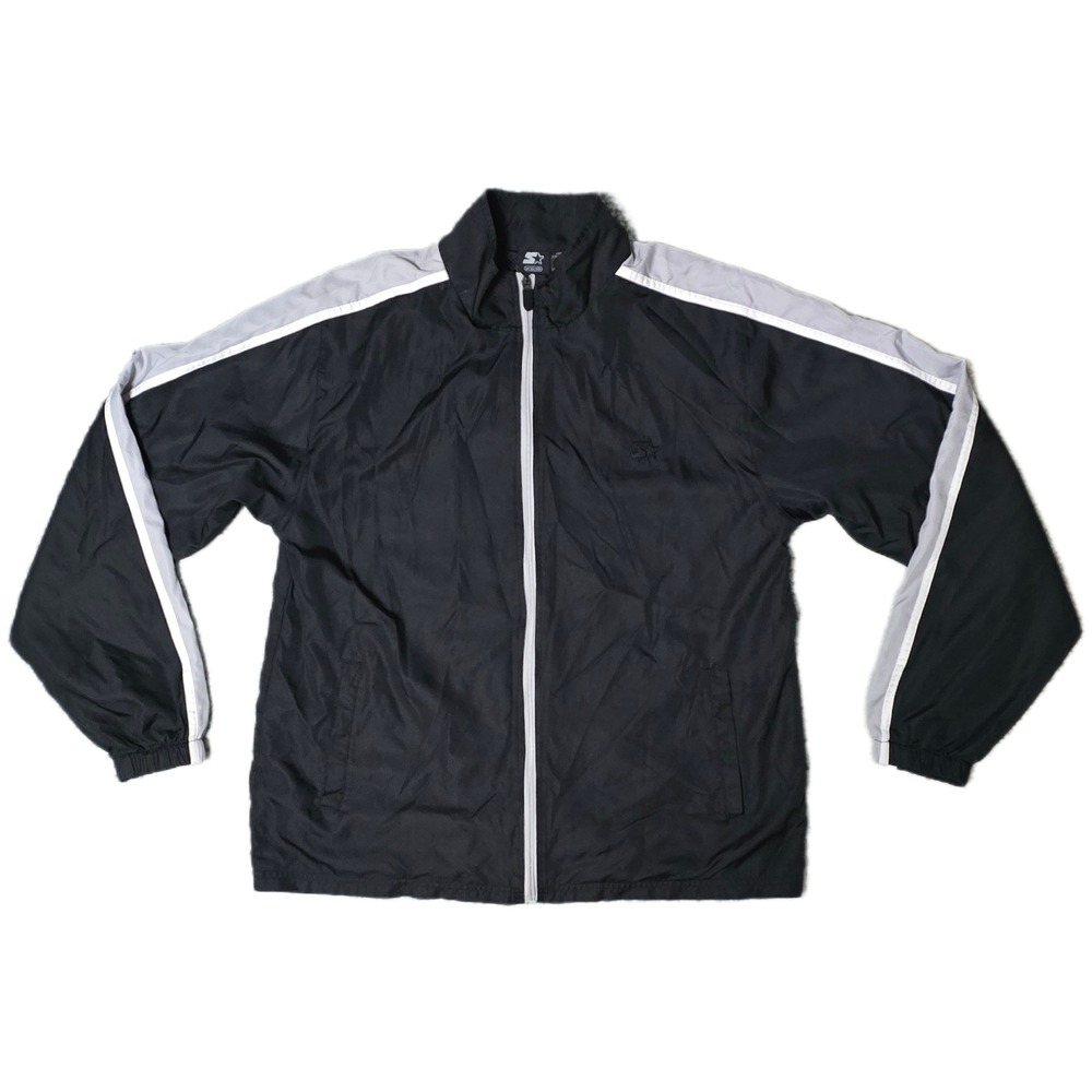 Starter Black & Gray Full Zip Windbreaker Jacket Mens Size M (38/40) (V)